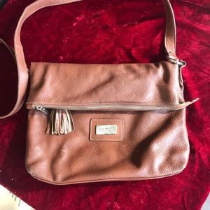 Brown Leather YATAY crossbody purse